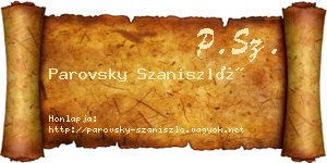 Parovsky Szaniszló névjegykártya